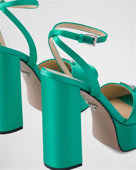 prada strappy heel sandals|prada high heeled satin sandals.